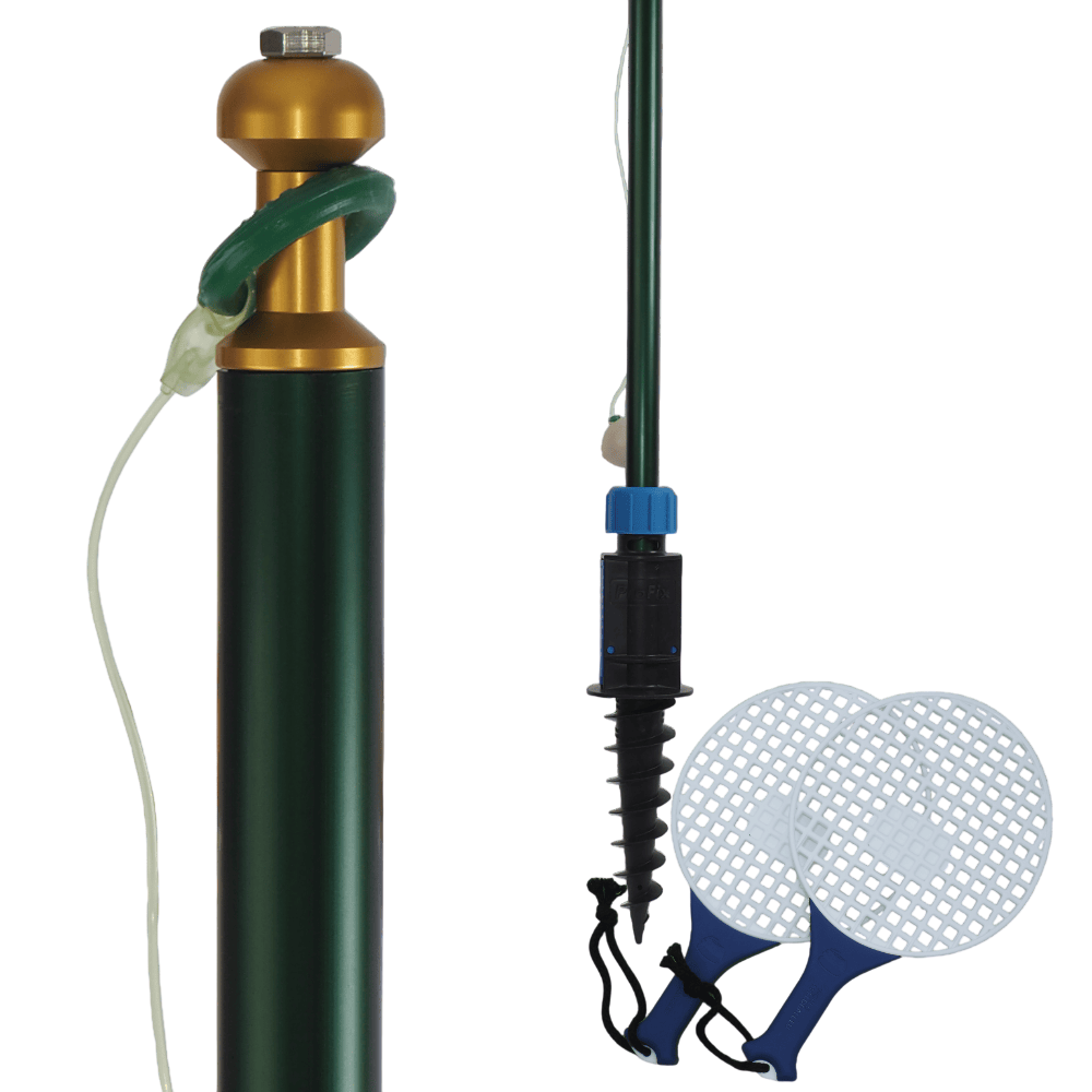 Stangtennis med jordspyd og Pro-1 ketchere